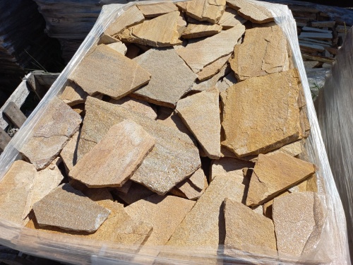 Плитняк златолит жёлтый золотистый для отмостки купить в Республике Северная Осетия